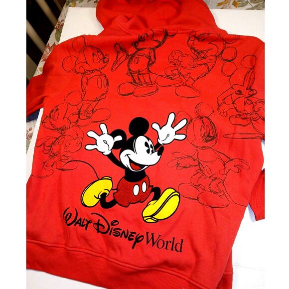 Disney Mickey Mouse NEW Women's Red Zip Up Embroidered Hoodie - XL - New WOW! - Picture 4 of 5